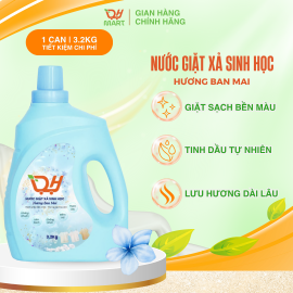 Nước giặt xả sinh học DH MART 3.2L – 2in1 giặt sạch, mềm vải, thơm lâu, an toàn da nhạy cảm