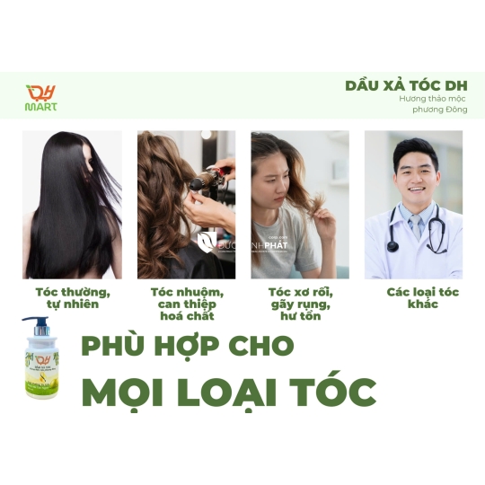 💚 DẦU XẢ TÓC DHMART 500ml – HƯƠNG THẢO MỘC PHƯƠNG ĐÔNG 💚