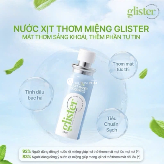 Nước xịt thơm miệng Glister Mint Refresher Spray
